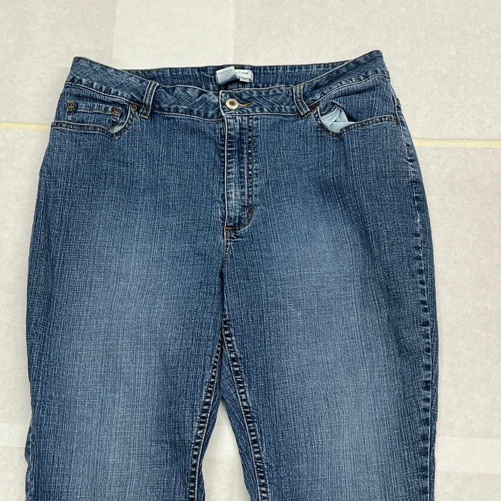 Coldwater Creek Bootcut Jeans Womens 16 Petite Blue Mid Rise Stretch Denim Pants